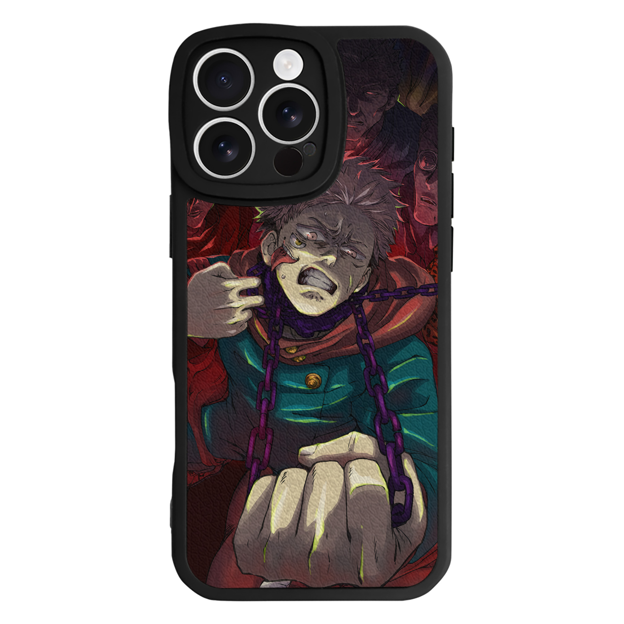 （画像用） 呪術廻戦 Jujutsu Kaisen 【iPhone 16シリーズ対応】シリコンスマホケース（レザー調） 材質：シリコン